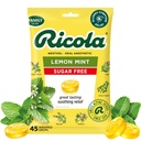 Ricola Sugar Free Lemon Mint גרון טיפות, 45 ספירה, הקלה מרעננת מאירי גרון קטנים, אוראלי Anesthetics