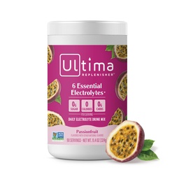 Ultima Replenisher Daily Electrolyte אבקת משקאות Mix - סוכר חינם - Passionפירות, 90 משרתים - אבקת הידרה עם 6 Key אלקטרוליטים ו- Trace מינרלים - Keto Friendly, non-GMO