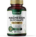 נבנה על ידי הטבע Magnesium Glycinate 1000 מ"ג - תוספת גבוהה Absorption Magnesium - 100% Chelated, Gentle על Stomach - שריר, לב, העצם והתמיכה מרגיעה - non-GMO, טבעוני - 120 קפסולות