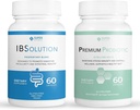 IBSolution Gut Health Bundle - All Natural Gut Health Support & Premium Probiotics w/40 מיליארד CFU לתמיכה ב- Irregular Bowels, Bloating, Constipation, Gas, Abdominal Pain - 2 Pack (120 Caps)