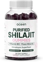 אורגנים Ocean Shilajit עבור גברים ונשים - תוספת טבעית עם ויטמין B12, Chromium ו Selenium עבור Age-Defying, אנרגיה, תמיכה הורמונלית ועוד - 60 Shilajit Gummies