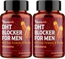 DHT Bloer for Men | שיער גדילה תוספת עם Saw Palmetto & Biotin - ויטמין צמיחת שיער - שיער חרטה - תוספי אובדן שיער טבעי נוזלי-Filled - Prorietary Herbals (180 קפסולות)