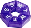 EZY DOSE Weekly Pill Organer, Medicine Box, and Vietnam Planner, Travel Pill Planner, Portable Storage, 7-Sided, Purple, BPA Free