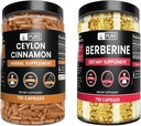 PURE ORIGINAL INGREDIENTS Ceylon Cinnamon ו Barberine קפסולות בונדלה (730 קפסולות כל אחד) No Magnesium or Rice Fillers, מעבדה מאומתת