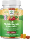 Plant Based Kids Multivitamin Gummies - Multivitamin for Kids Immune Support with הויטמינים A, C, D3, E, B6 & B12, Zinc & Iodine - ויטמינים לילדים Chewable פורמולה לבריאות חזקה - ספירה 90