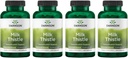 Swason Milk Thistle (Standardized) - Herbal Liver תומך תוספת w / 80% Silymarin - פורמולה טבעית מסייעת לשמור על בריאות כללית ורווחה - (120 קפסולות) (4 Pack)