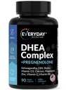 DHEA Micronized 200 מ"ג מורכב עם Pregnenolone 100 מ"ג תוספת עבור גברים ונשים עם Ashwagandha, DIM, Magnesium, Boron, Calcium , Zinc, ויטמין D3, C ו B6 תמיכה הורמונלית - Made in USA 90 קפסולות קפסולות