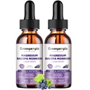 GREENPEOPLE Magnesium Glycinate נוזל טיפות - 1000 מ"ג 5-in-1 גבוה Absorption נוזל Magnesium for Sleep with D3/K2/B6 | Fast-Acting,עצמות ושינה | Sugar-Free Grape Flavor, 2fl Oz 2 Pack