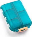 Daily Travel Pill Case Productionser, Small 10 השוואת תרופות Box Dispenser, קומפקטי Purse Portable Pillתזכורתer Perfect for On- The-Go Storage, Fish Oil, Calcium Tablet, Green