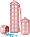 XHT Pink Weekly Metal Pill Productionser 7 Day 2 פעמים ביום - Aesthetic Waterהוכחה AMPM Travel Pill Box, Heavy Duty Pill Holder ו- Medicine PillPSKer עבור ויטמינים, שמן דגים ותוספים