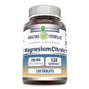 פורמולה מדהימה Magnesium Citrate | 200 טבליות Mg | מינרלים תוספת | Non-GMO | Gluten Free | Made in USA (1 Pack, 120 Count)