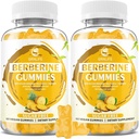 Bberine Gummies עם Ceylon Cinnamon 1500 מ"ג High Potency Berberine HCL תוספת עבור Immune ו- Metabolism תמיכה, סוכר חינם, Pineapple Flavor - 120 הרוזן ספירה