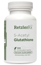 RetzlerRx S-Acetyl Glutathione תוסף 100 מ"ג עבור קפסולה, המיוצר בארה"ב - 120 קפסולות Acid-Resistant Support - Non-GMO, Soy & Gluten-Free / Bergaflow®, פרמצבטיקה כיתה