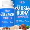 תוסף Mushroom 2600 מ"ג, 20in-1 Mushroom Complex, עם Lions Mane, Cordyceps, Reishi, טורקיה Tail, Chaga - תוספי מוח עבור זיכרון ו Focus, תוספי זיכרון, Mood, Immunity, 120 קפסולה, קפסולה, 120 קפסולת, קפסולת, 120 קפסולת, 120 קפסולת, 120 קפסולת, 120 קפסולת