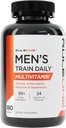 כלל 1 R1 Men's Train Daily - 180 טבליות - ספורט רב ויטמין עם Aminos, Antioxidants, Enzymes & Superfoods - 60 משרתים