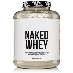 NAKED WHEY 5LB 100% Grass Fed Unflaved אבקת חלבון Whey - רק 1 ingredient, Undenatured - No GMO, Soy או Gluten - No Preservatives - קידום צמיחה שרירים ושיקום - 76 משרתים