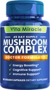 תוספי מזון Mushroom - 10x Mushroom Complex with Lions Mane Cordyceps Shiitake Reishi Mushrooms - All Natural Herbal ויטמינים לחלץ גלולות עבור Focus אנרגיה ומוח 90 קפסולות