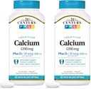 המאה ה-21 Calcium Plus D3 נוזל מלא Softgel, 1200 מ"ג, 90 Count (Pack of 2)