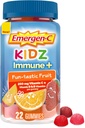 Emergen-C Kidz Immune+ Immune Support Dietary Supplements, Flavored Gummies with Vitamin C, B Vitamins and Vitamin D for Immune Support, Fun-Tastic Fruit Flavored Gummies - 22 Count