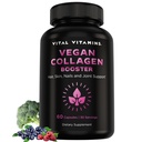 ויטמין Vitals Vegan Collagen Booster - עם Silica ו Hyaluronic Acid - תוספי קולאזן צמחי - תומך שיער, עור, ריחות ופרקים - 60 קפסולות