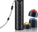 Ankomn Travel ויטמין ארגן - מארגן יומי עם Secure Twist Lid, Airtight & Light Weight for On-The-Go. Durable BPA-Free Materials, Great for Pills, תוספים ווויטמינים (Black)