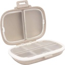 Holii Travel Pill מארגנת, 8 השוואתיות ב- Portable Pill Case, Daily Pill Box to Hold Vietnams, Small Pill Container for Pocket Purse Medicine Organer (Khaki)