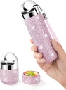 Zannaki Metal Bling Pill מארגנת, Travel Waterהוכחה שבועית Box, Portable Largeאלומיניום Alloy Pill Case Container, BPA חינם 7 Day Daily Medicine מארגנת Holder עבור ויטמין, שמן Fish, Supplementlementlement