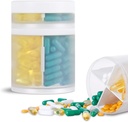 תוספת גדולה תוספת מארגנת ו- Portable Pill Case עם 8 השוואתיות כפולות תרופות Dispenser ויטמינים חודשי מארגנת גלולות בקבוקי, Transud