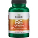 Swanson B6 Pyridoxine - תוסף ויטמין לקידום בריאות קרדיווסקולרית ואנרגיה מטבוליזם - פורמולה טבעית לקידום בריאות כללית - (250 קפסולות, 100 מ"ג כל אחד)