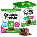 Orgain אורגני אבקת חלבון, קרם שוקולד Fudge - 21g צמחי חלבון, 6g Prebiotic סיבים, Low Carb, No Lactose Ingredients, לא תוספת סוכר, non-GMO, עבור Shakes & Smoothies, 10 חבילות נסיעות