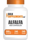 BulkSupplements.com Alphalfa לחלץ קפסולות - תוסף אלפאפללה, תוספי מזון ירוק, קפסולות אלפאפריה - Gluten Free, 1 קפסולה לשרת, 240 קפסולות Veg (Pack of 1)