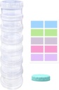 7 יום גלולות מארגנת Case Stackable Weekly תוספי ויטמינים גלולות Holder Dispenser גדול Clear Transud עם תוספת Lid