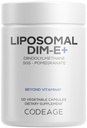 תוסף Codeage Liposomal DIM - 4 חודשים אספקת ויטמין DIM ו-SGS, Pomegranate, Broccoli, ויטמין E Isomers Tocopherols Alpha Beta Gamma Delta - Liposomal Formula - Gluten-Free - 120 קפסולות