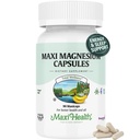 Maxi Health Magnesium כמוסות - ייצור אנרגיה - שריר ועצב בריאות - תמיכה העצם - תוספת מגנזיום מגנסיום Oxide, Magnesium Glycinate Chelate ו Magnesium Citrate - 90 Count by Maxi Health Health