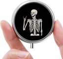 Mini Pill Box, Small Pill Box, Portable Pill Box, Sweet Pill Organer עבור ויטמינים, תרופות, שמן דגים ותוספים (Skull)