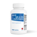 MAJOR Tab-A-Vite Multivitamin טבליות - Gluten-Free Multivitamin למבוגרים, תומך בריאות כוללת, תוסף רב-מין, 1000 Count