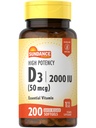 Sundance High Potency D3 2000 IU | 200 Quick Release Softgels