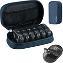 Serfeymi® Travel Pill Productionser 2 Times A Day AM PM שדרג את Black Pill Box 7 Day עם Portable Zipper Canvas Pill Case, מארגנת תרופות עבור גלולות, ויטמינים, תוספים, שמן דגים - Blue 01