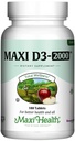 Maxi בריאות כשר ויטמין D3 2000IU - תוספי ויטמין D גבוהים עבור תגובה חיסונית בריאה, Calcium Absorption, שיניים בריאות העצם - D3 2000 IU -180 טבליות