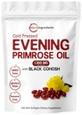 Micro Ingredients Evening Primrose Oil 1300 מ"ג, 240 Softgels | משופר עם 40 מ"ג Black Cohosh Extracted - 10% Active GLA, Non-GMO, No Gluten, Easy to Swallow