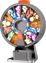 Zoksi גדול גלולות מארגנת, Daily Pill Box עבור 7 או 14 ימים, וול-הר פיל Dispenser להחזיק תרופה, ויטמין או תוספים, שבועי גלול מקרה עם Easy Press Button (Grey)