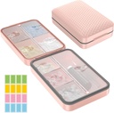 Restree Weekly Pill Organer, מגנטית Moisture Proof Pill Case, Large Capacity Travel Pill Box with Inner Clear Lid עבור ויטמינים, תוספים ותרופות יומיות 8 השוואתיות (Pink)