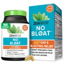 Zenwise Health No Bloat Digestive Enzymes for Gut Health, Gas & Bloating Relief - Multi Enzymes Digestion תוספת עם פרוביוטיקה, ג'ינג'ר, Turmeric Dandelion & Lactase - Men & Women - 160 Count