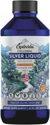 Optivida Health Colloidal Silver נוזל (16 עוץ) - Premium Nano Silver Colloidal תוסף עבור Daily Wellness & Immune Support, Natural Liquid Hydrosol for Adults & Kids, Non-GMO, Gluten-Free