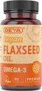 Deva Vegan ויטמינים Flax Seed שמן, 500 MG, טבעוני, 90 Vcap (4 Pack)