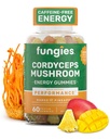 פטריות Cordyceps Mushroom Gummies, מנגו & Pineapple Flavor - Mushroom Herbal Gummy for Adults Supports Endurance, Energy & Performance - Caffeine-Free Energy Gummies - 60 משרתים
