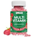 Multivitamin חניכיים למבוגרים, ויטמין חניכיים יומי לנשים וגברים, Immune Support Multivitamin תוסף, Ault Multi VIT עם ויטמין A, C, D, E, B-6, B-12, Zinc - 60 מסטיקנים