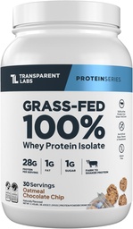 Transud Labs Grass-Fed Whey חלבון Isolate - באופן טבעי פלאמור, גלוטן אבקת חלבון חינם Whey עם 28g של חלבון לשרת ו 9 Amino Acids - 30 לשרת, Oatmeal שוקולד צ'יפ עוגיות