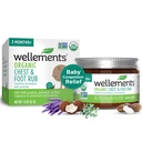 Wellements אורגני Baby Chest & Foot Rub במשך 3 חודשים + (1.8 Fl Oz) | Soothes & Comforts | Baby congestion Relief with Eucalyptus and Lavender | Free from Oil, Menthol ו- Artificial Smell
