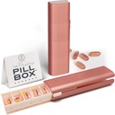 Pretty Pill Box Set - Stylish & Compact Daily Pill Organer, התרופות Pill Case, מכילות גלולות לניהול ויטמינים, גלולות הולדר, Travel Essentials for Women & Men - רוז